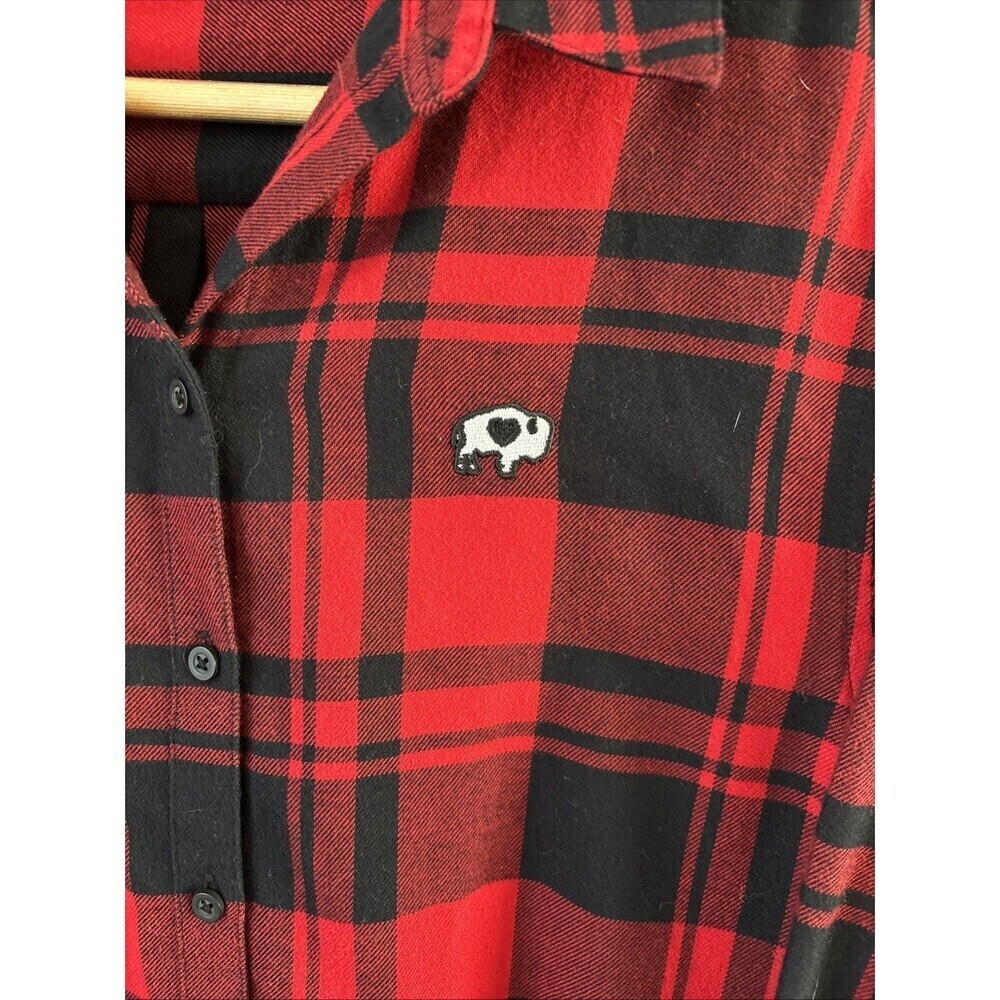 Port Authority Women’s Buffalo Plaid Shirt Size M Buffalo Logo Flannel Top - Picture 4 of 8